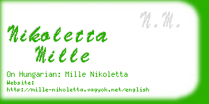 nikoletta mille business card